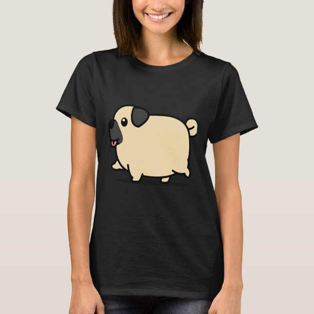 Söt Pug 912 T Shirt (Framsida)