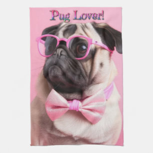 Söt Pug Älskare Köks Handduk Kökshandduk