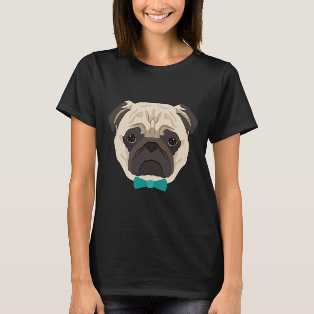 Söt Pug-ansiktsvektor 967 T Shirt (Framsida)
