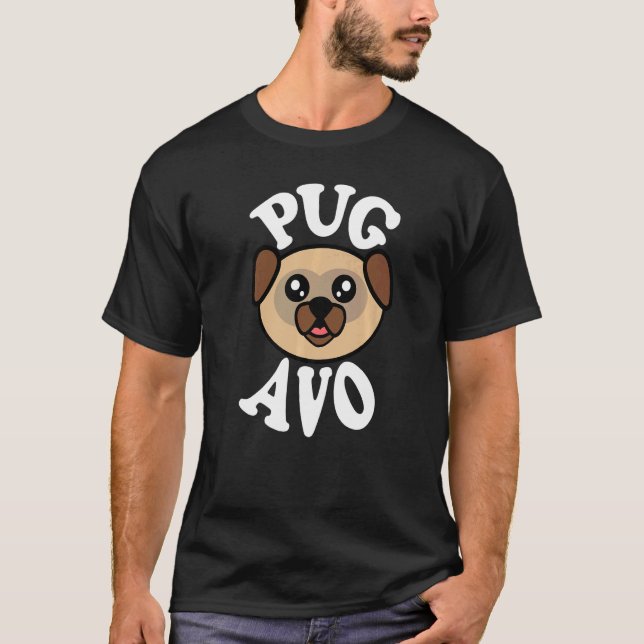 Söt Pug Avo T Shirt (Framsida)