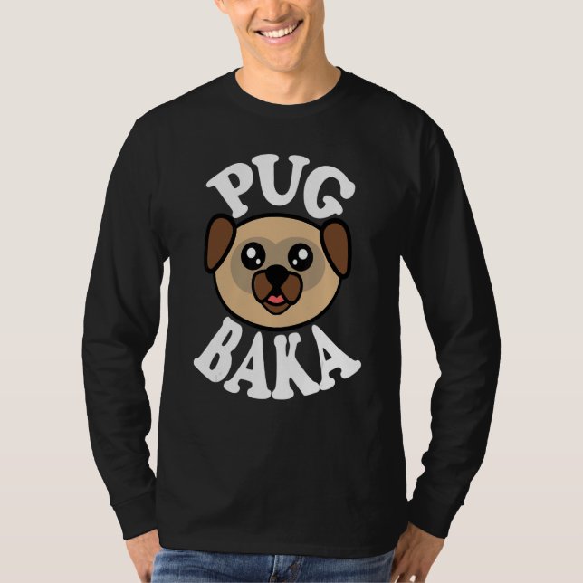 Söt Pug Baka T Shirt (Framsida)