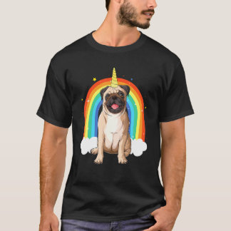 Söt Pug Enhörning Unipug Pug Hund T Shirt