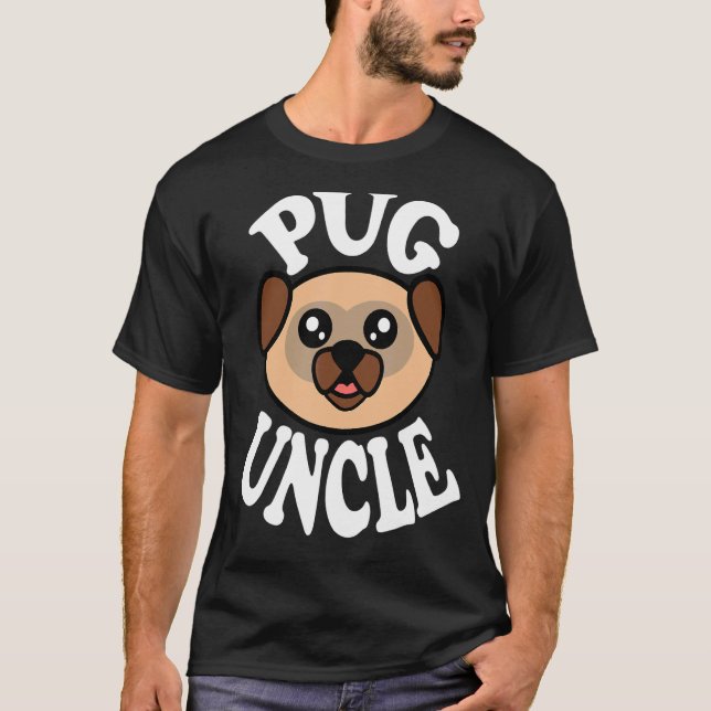 Söt Pug Farbror T Shirt (Framsida)