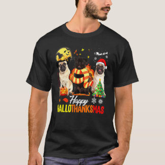 Söt Pug Glad Hallothanksmas Halloween Thanksgiving T Shirt