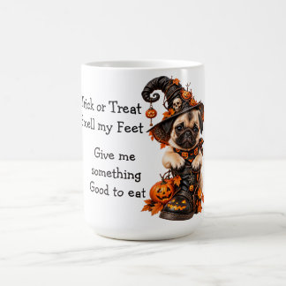 Söt Pug-Häxa Halloween Bus eller Buss Kaffemugg