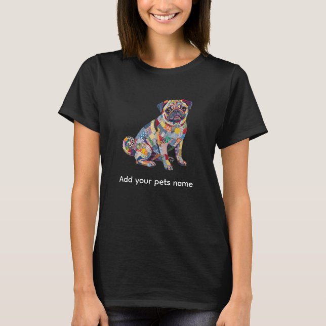 Söt Pug Hund Design T-shirt (Framsida)
