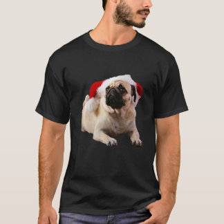 Söt Pug Julhatt Bild Julen Pug Tan Pug T Shirt