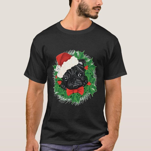 Söt Pug Julskjorta Och Mugg Essentials  527 T Shirt (Framsida)