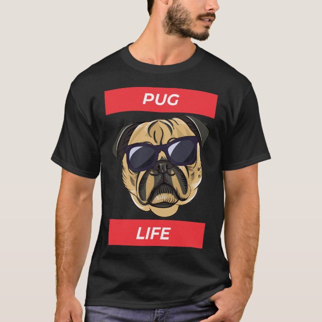 Söt Pug Liv - Rollig 275 T Shirt (Framsida)