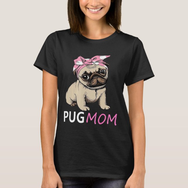 Söt Pug-Mamma Present T Shirt (Framsida)