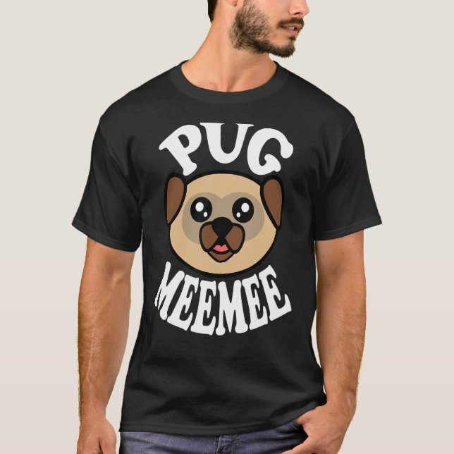 Söt Pug Meemee T Shirt (Framsida)