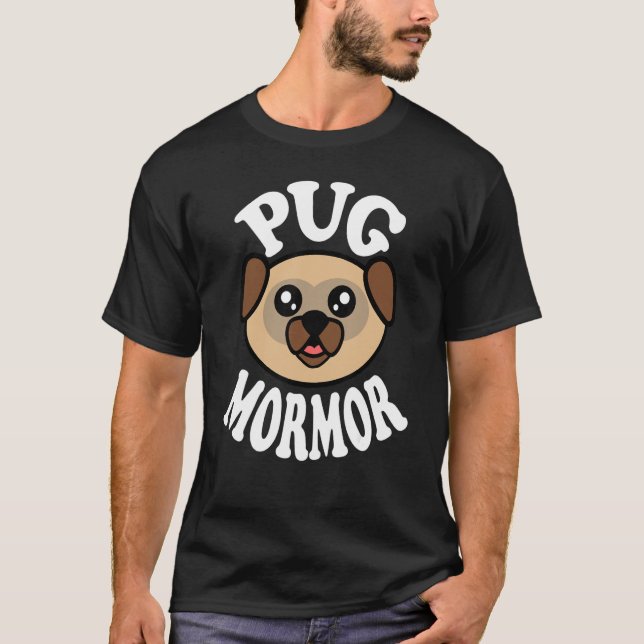Söt Pug Mormor T Shirt (Framsida)