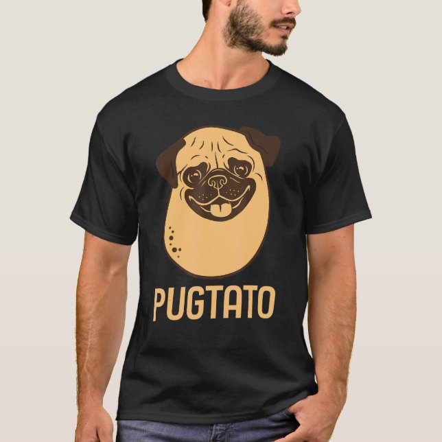 Söt Pug Potatis Pugtato Pug Potatis Hund T Shirt (Framsida)