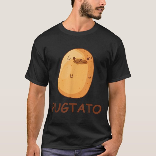Söt pug-potatis skjorta rolig hund potatis pugtato t shirt (Framsida)