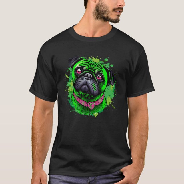 Söt Pug St. Patrick's Day T Shirt (Framsida)