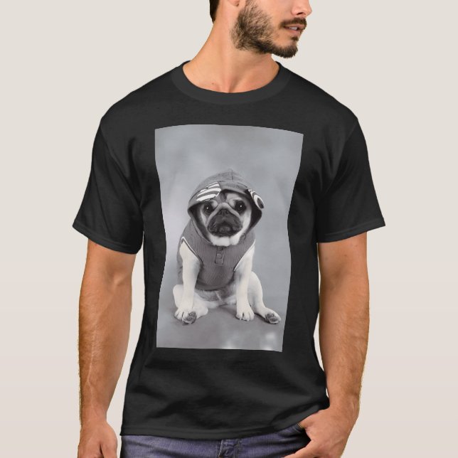Söt Pug T Shirt (Framsida)