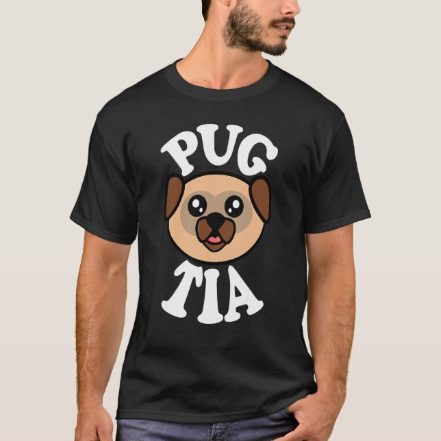 Söt Pug Tia T Shirt (Framsida)