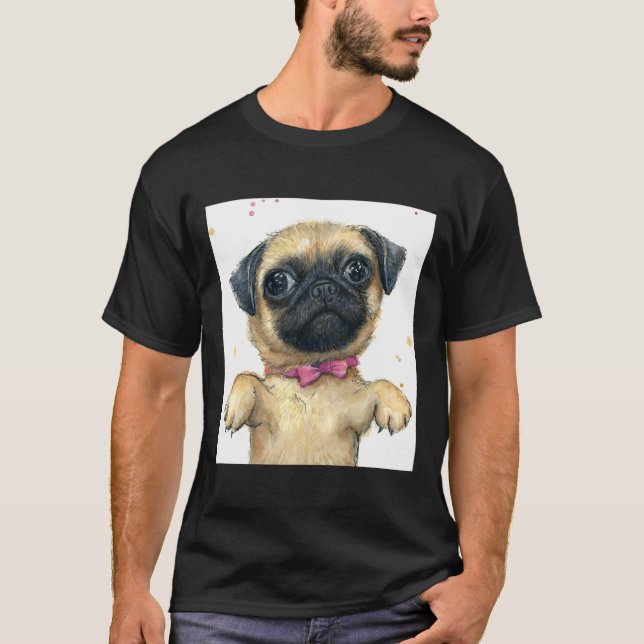 Söt Pug-valp Klassisk  175 T Shirt (Framsida)