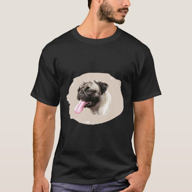 Söt Pug-valp Klassisk 710 T Shirt (Framsida)