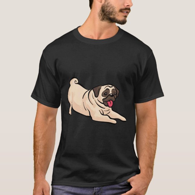 Söt Pug Vektor Klassisk  362 T Shirt (Framsida)