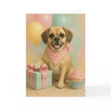 Söt Puggle födelsedagskort