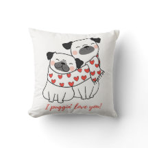 Söt Puggleparell-illustration med hjärtan