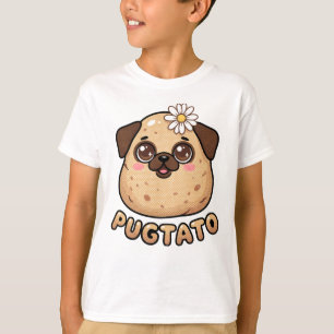 Söt Pugtato Rolig Pug Potatis Puns Kawaii Barn T-S T Shirt