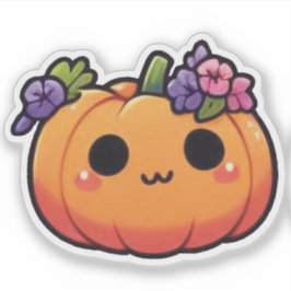 Söt Pumpa Blomkrona - Halloween höst Klistermärken