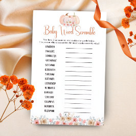 Söt Pumpa Blommig Ordbajsa Bebis Shower