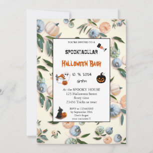 Söt pumpa Boo Halloween-fest rosa Inbjudningar