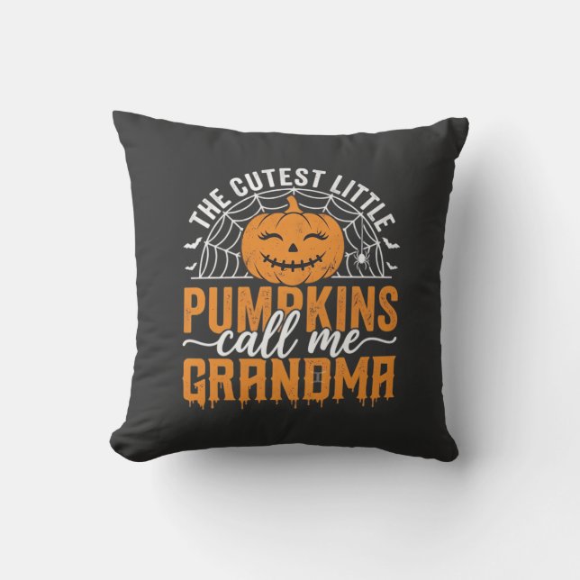 Söt Pumpa Farmor Halloween Design_1 Kudde (Framsida)