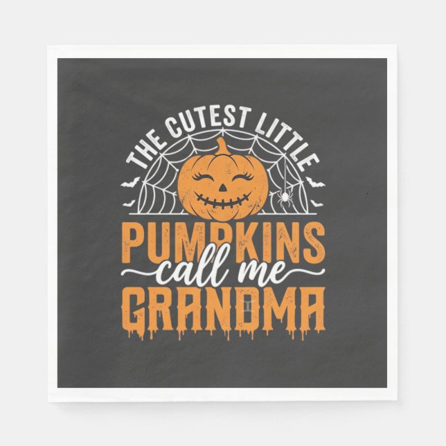 Söt Pumpa Farmor Halloween Design_1 Pappersservett (Framsidan)
