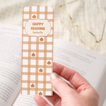 Söt Pumpa Gingham Glad Läsning