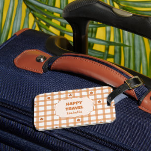 Söt Pumpa Gingham Glad Resa Bagagebricka