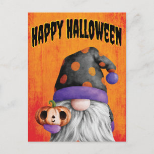 Söt Pumpa Gnom Glad Halloween Vykort