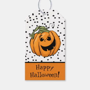 Söt pumpa Gott Halloween Presentetikett