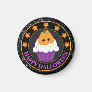 Söt pumpa Halloween Cupcake Magnet