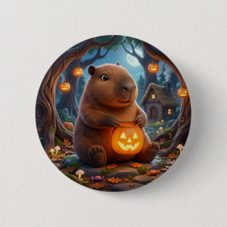 Söt Pumpa Hink Stuga Capybara Knappnål Knapp