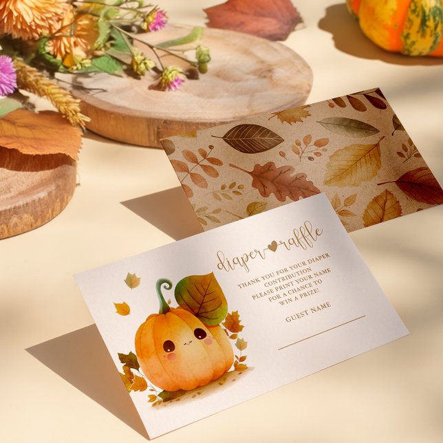 Söt pumpa höst baby shower blöja lotteri tilläggskort (Get a sprinkle of autumn magic to your celebration.)