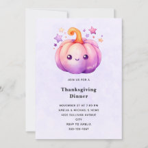 Söt pumpa i pastellfärger Thanksgiving-middag