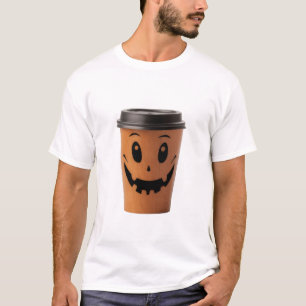 Söt Pumpa Jack O Lantern Kaffe Kopp Skräckfyllda H T Shirt
