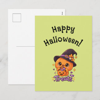 Söt pumpa karaktär 🎃🧡 helg vykort
