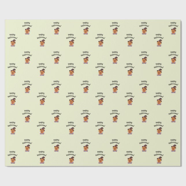 Söt Pumpa Karaktär 🎃🧡 Presentpapper (Platt)