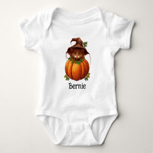 Söt Pumpa Katt Jack O Lantern Halloween Namn T Shirt
