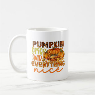 Söt pumpa kryddig textkonst kaffemugg
