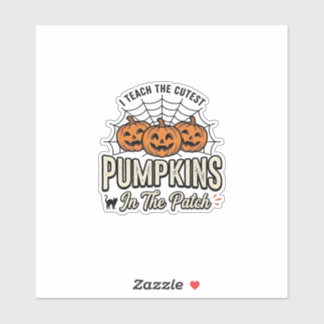 Söt Pumpa Lärare Halloween Design_1 Klistermärken