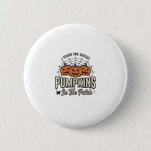 Söt Pumpa Lärare Halloween Design_1 Knapp