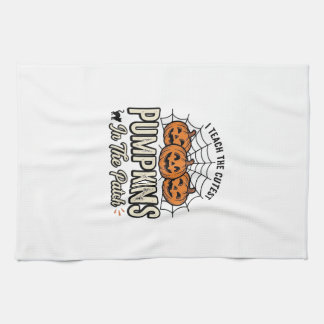Söt Pumpa Lärare Halloween Design_1 Kökshandduk