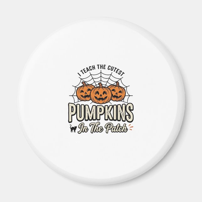 Söt Pumpa Lärare Halloween Design_1 Magnet (Framsidan)
