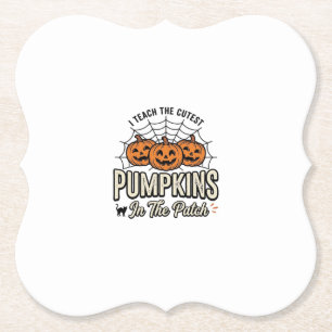 Söt Pumpa Lärare Halloween Design_1 Underlägg Papper